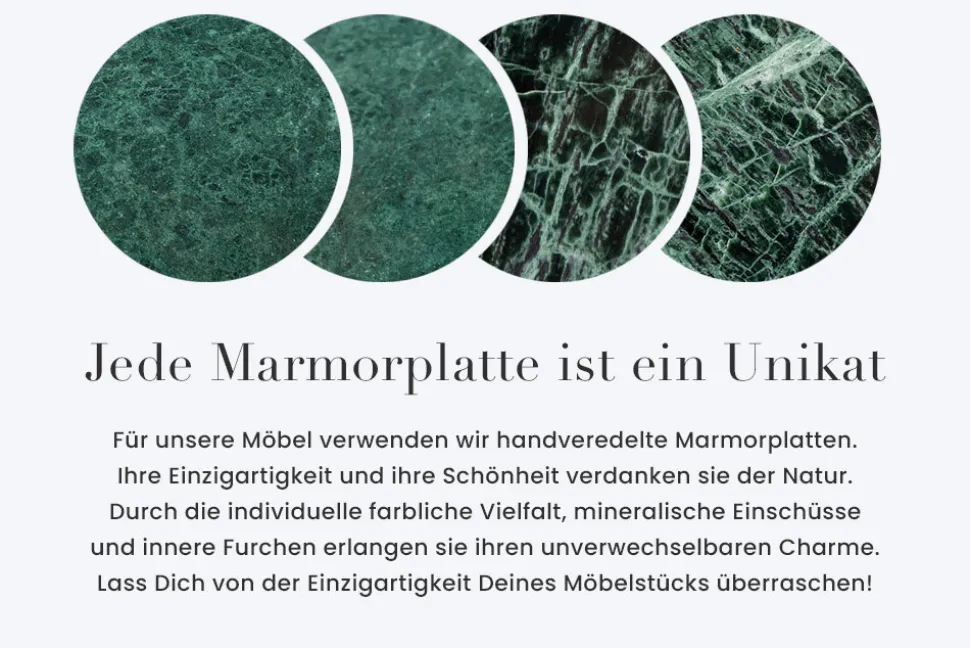 Abstrakter Beistelltisch DIAMOND 50cm grün Marmor messing Metall