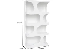 Abstraktes Regal ART AMBIENTE 180cm weiß Beton strukturiert Standregal