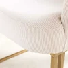 Armlehnen Stuhl EXTRAVAGANCIA beige Cord Metall brushed champagner gold