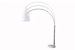 Ausziehbare Bogenlampe LOUNGE DEAL 175-205cm weiß Marmorfuß Stehlampe