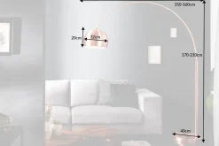 Ausziehbare Bogenlampe LOUNGE DEAL 170-210cm kupfer Stehlampe
