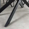 Ausziehbarer Esstisch ALPINE 160-200cm anthrazit Keramik schwarzes Metallgestell