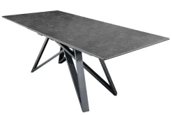 Ausziehbarer Esstisch ATLAS 160-200cm graphit grau Keramik schwarz Metall