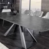 Ausziehbarer Esstisch CONCORD 180-230cm graphit grau Keramik schwarz Metall