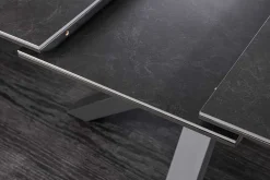 Ausziehbarer Esstisch ETERNITY 160-200cm graphit grau Keramik schwarz Metall