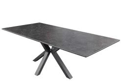 Ausziehbarer Esstisch ETERNITY 160-200cm graphit grau Keramik schwarz Metall