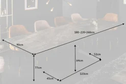 Ausziehbarer Esstisch EUPHORIA 180-220-260cm taupe anthrazit Keramik made in Italy