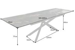 Ausziehbarer Esstisch EUPHORIA 180-220-260cm taupe Keramik made in Italy