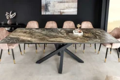 Ausziehbarer Esstisch MARVELOUS 180-220-260cm taupe Marmor Keramik made in Italy