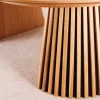 Ausziehbarer Esstisch VALHALLA WOOD 120-160-200cm natur Eichenholz oval Säulenfuß