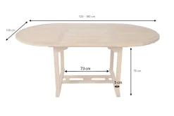Ausziehbarer Gartentisch EMPIRE TEAK 120-180cm natur Massivholz oval