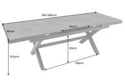 Ausziehbarer In- und Outdoor Esstisch EMPIRE 180-240cm anthrazit Keramik Gartentisch