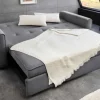 Ausziehbares Schlafsofa SMART 180cm grau Cord 2-Sitzer Couch mit Nosagfederung