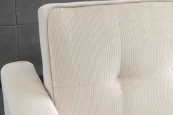 Ausziehbares Schlafsofa SMART 180cm beige Cord 2-Sitzer Couch mit Nosagfederung