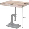 Authentischer Beistelltisch FACTORY 50cm Akazie Massivholz Baumkante Industrial Design