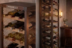 Authentisches Weinregal BODEGA 190cm natur Pinienholz Flaschenregal Schubladen