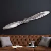 Authentische Wanddekoration SCREW II 110cm silber Flugzeug Propeller