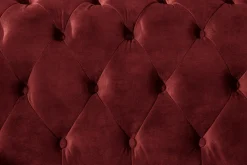 Barock Sofa CHESTERFIELD 205cm rot Samt Federkern Knopfheftung 3-Sitzer Couch