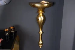 Barock Wandkonsole SCALA 80cm gold Metall Wandregal handmade Wanddekoration
