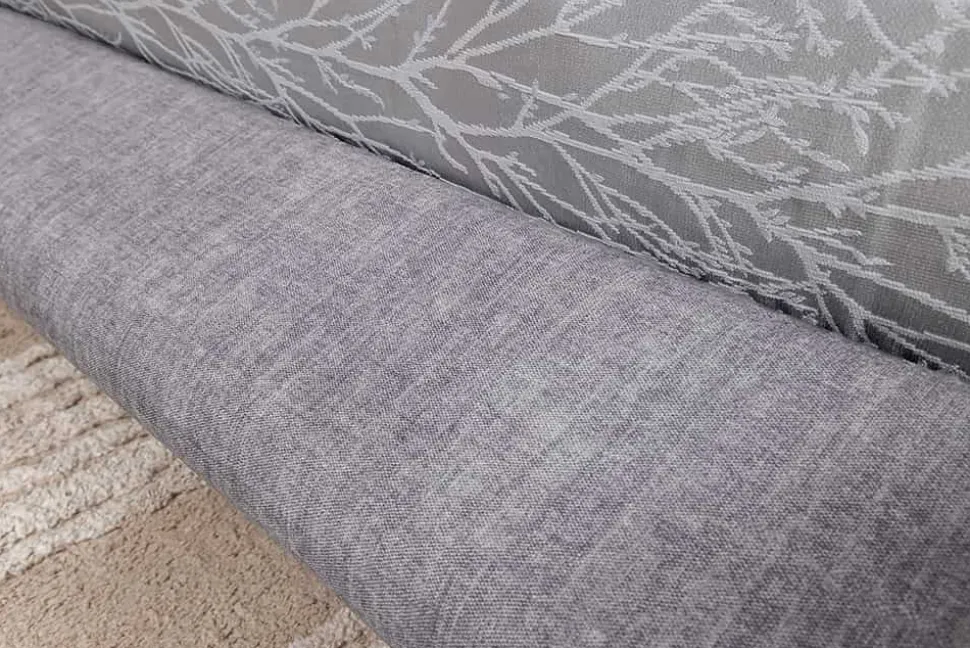 Bett SWING 180x200cm grau Vogue Seiden Samtstoff