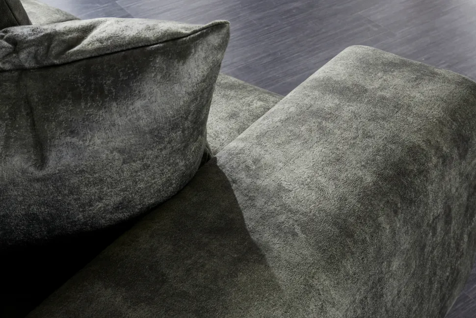 Big Sofa ELEGANCIA 285cm moosgrün Microfaser XXL Couch inkl. Kissen Federkern