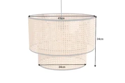 Boho Hängelampe VIENNA 45cm natur schwarz Wiener Geflecht Leuchte