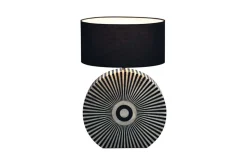 Bone Inlay Tischlampe HARMONY NATURE 65cm schwarz weiß Intarsien Kunsthandwerk