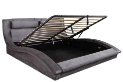 Boxbett SWING 180x200cm grau Vogue Seiden Samtstoff inkl. Stauraum und Lattenrost