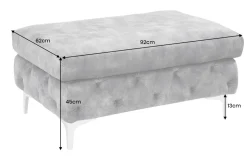 Chesterfield Hocker MODERN BAROCK 90cm dunkelgrau Samt Sitzhocker Fußhocker