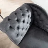 Chesterfield Récamière 170cm antik grau mit Knopfheftung und Nietenbesatz