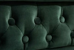 Chesterfield 3-Sitzer Sofa 205cm flaschengrün Samt Federkern Knopfheftung