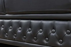 Chesterfield 3-Sitzer Sofa 205cm schwarz Nietenbesatz Federkern