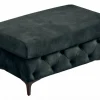 Chesterfield Sitzhocker MODERN BAROCK 95cm petrol Samt Fußhocker