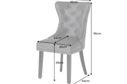 Chesterfield Stuhl CASTLE braun Kunstleder schwarz Massivholz mit Komfortgriff