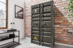 Container-Schrank GLOBETROTTER 140cm anthrazit Metall Aktenschrank Highboard