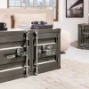 Container-Schrank GLOBETROTTER 80cm anthrazit Metall Couchtisch mit Flügeltüren Kommode