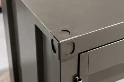 Container-Schrank GLOBETROTTER 80cm anthrazit Metall Couchtisch mit Flügeltüren Kommode