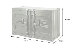 Container-Schrank GLOBETROTTER 80cm anthrazit Metall Couchtisch mit Flügeltüren Kommode