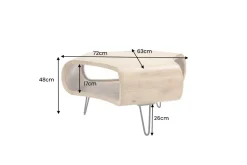 Couchtisch ORGANIC LIVING 70cm natur cream finish Mangoholz mit Hairpin Legs