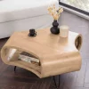 Couchtisch ORGANIC LIVING 90cm natur cream finish Mangoholz mit Hairpin Legs