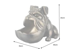 Deko-Figur BULLDOG 30cm bronze mit Ablagefach handmade