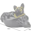 Deko-Figur BULLDOG 35cm schwarz handmade Schale mit Ablagefach