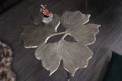 Dekorativer Couchtisch GINKGO LEAFS 75cm silber handmade Metall