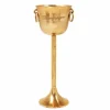 Dekorativer Sektkühler CHAMPAGNE 80cm antik gold handmade Metall Flaschenkühler