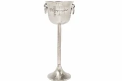 Dekorativer Sektkühler CHAMPAGNE 80cm antik silber handmade Metall Flaschenkühler