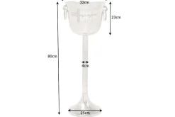 Dekorativer Sektkühler CHAMPAGNE 80cm antik silber handmade Metall Flaschenkühler