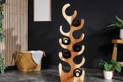 Dekoratives Weinregal ARTE 80cm natur Suarholz handmade Flaschenhalter