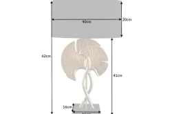 Dekorative Tischlampe GINKGO 62cm schwarz gold Metall Skulptur Leuchte mit Marmorfuß
