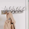 Dekorative Wandgarderobe DEER 50cm silber Aluminium poliert Hirschgeweih Kleiderhaken