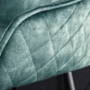 Design Barhocker EUPHORIA petrol Samt schwarze Metallbeine Barstuhl mit Lehne